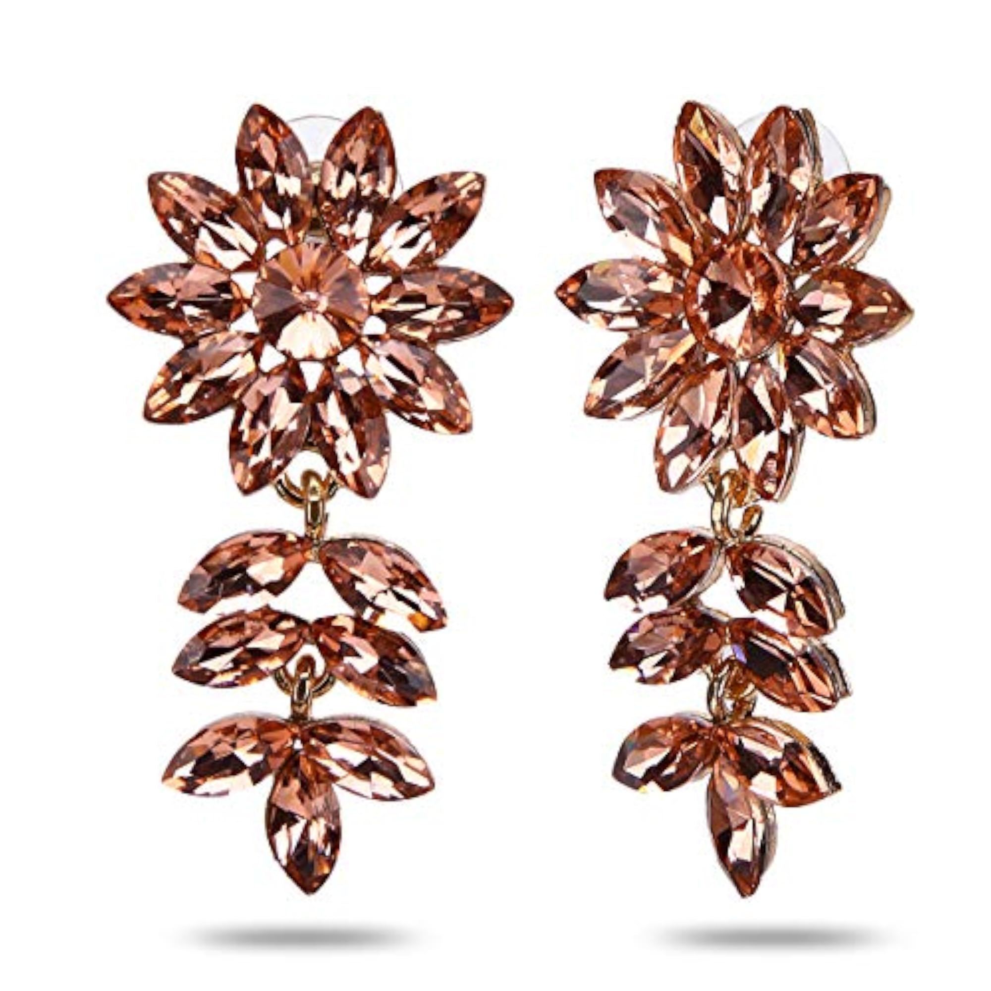Floral Crystal Earrings for Women