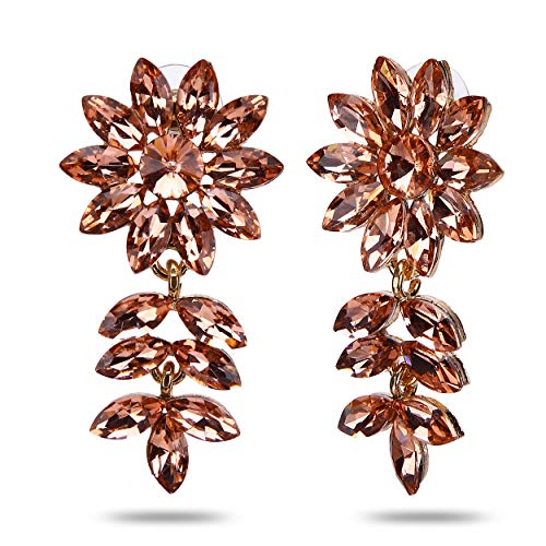 Floral Crystal Earrings for Women