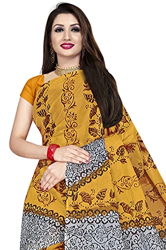 Image of TAMAIRA FASHION Mulmul Pure Cotton Saree For Woman Floral Block Printed |Office Wear Daily Wear Sarees For Women Without Blouse Piece