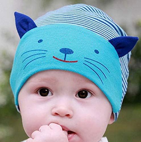 Celeste - Cappello - Bambini - Fantasia - Gattino
