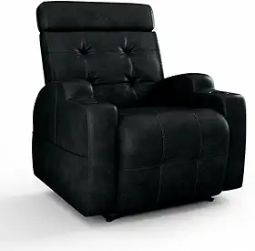 Poltrona Do Papai Reclinável Elétrica Com Usb e Porta Copos Cherokee (Corino Preto)