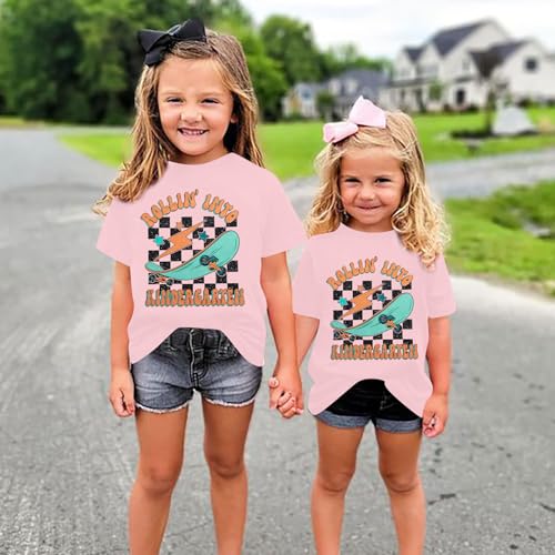 Image of Rollin Into Kindergarten Shirt Boys Girls First Day of Kindergarten T Shirts Little Kids Tee Top