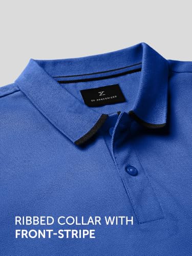 Image of XYXX Men's Apex Mercerized Cotton Striped Collar Pique Polo T-Shirt