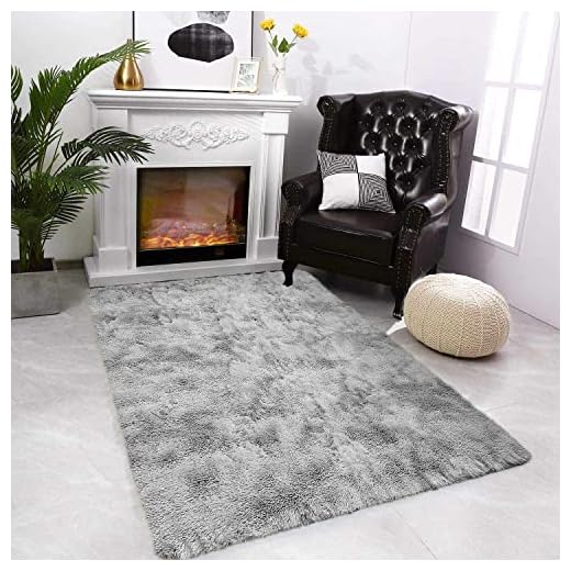 JURLEA Tapis Moderne Moelleux Shaggy pour Salon Doux Tapis Antidérapant pour Chambres Garçons Filles Chambre Salle de Jeux Moderne Décor À La Maison (Gris Blanc, 80 x 120 cm)