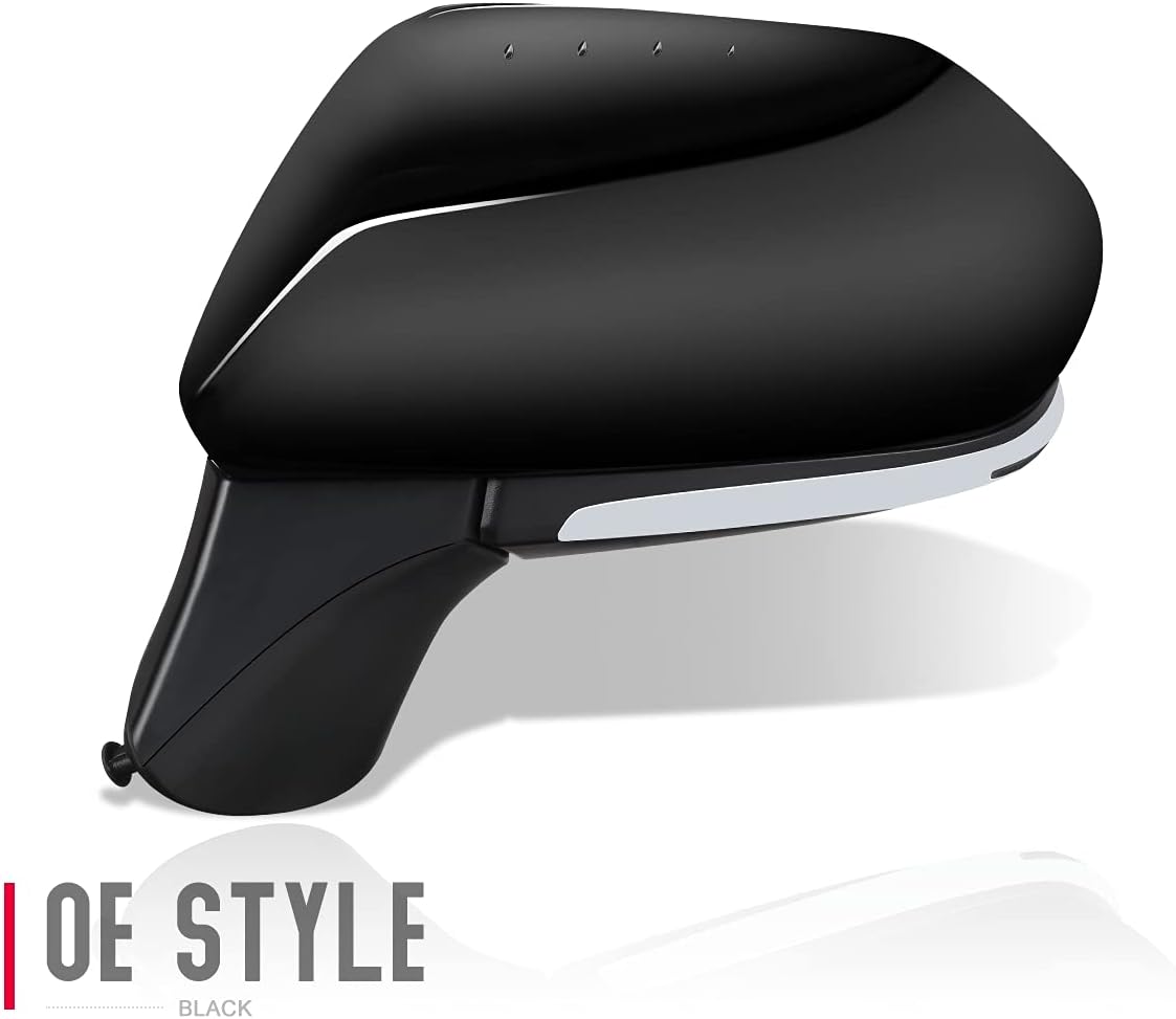 DNA Motoring OEM-MR-TO1320367 Heated Powered Adjustment Left Driver Folding Side Mirror w/Turn Signal Compatible with 2018-2020 Camry