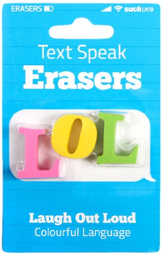 SUCK UKSMS Text Speak Erasers - LOL
