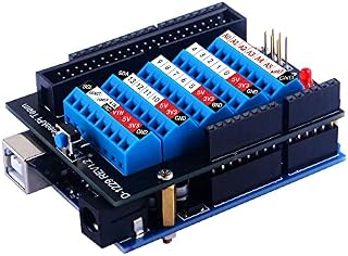 GeeekPi Arduino Screw Terminal Hat for Arduino UNO, GPIO Screw Terminal Block Breakout Module with Horn Socket Connector, GPIO Expansion Board Breakout for Arduino UNO
