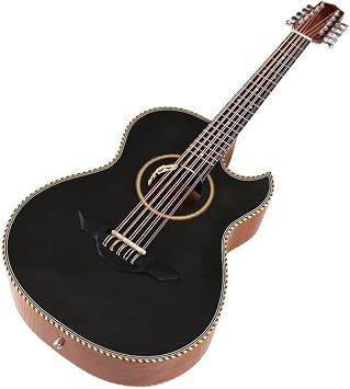Electric Acoustic Guitar 40/38 Inch High-Gloss Body with Built-in EQ, 10-String Folk Guitar Sharp-Angle Design for Stage Performance, Studio Recording, Live Shows (M2 dark green 40inch)