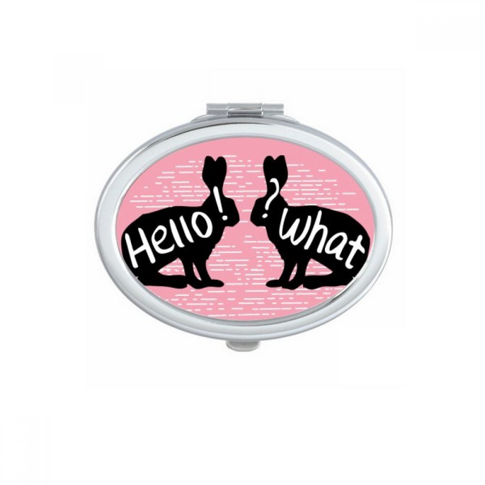 Miroir de maquillage lapins noirs portable pour sac