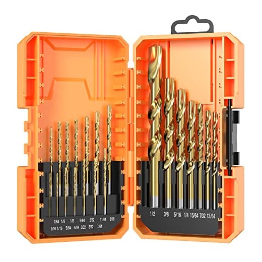 ENERTWIST 21 Pcs Titanium Twist Drill Bit Set,1/16"-1/2",135 Deg Tip High Speed Steel Drill Bit Kit for Metal/Steel/Wood/Cast Iron/Aluminum Alloy/Plastic/Fiberglass with Hard Storage