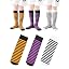 Stripes Black White/Orange/Purple-3 Pairs