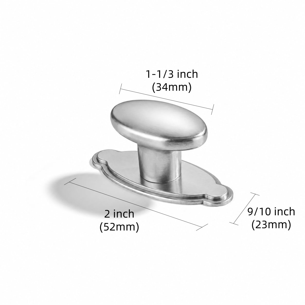KHTUMEWARE-KH454 Round Knob, Brushed Nickel, 34 mm, 2-Pack in Brushed Nickel — KHTUMEWARE