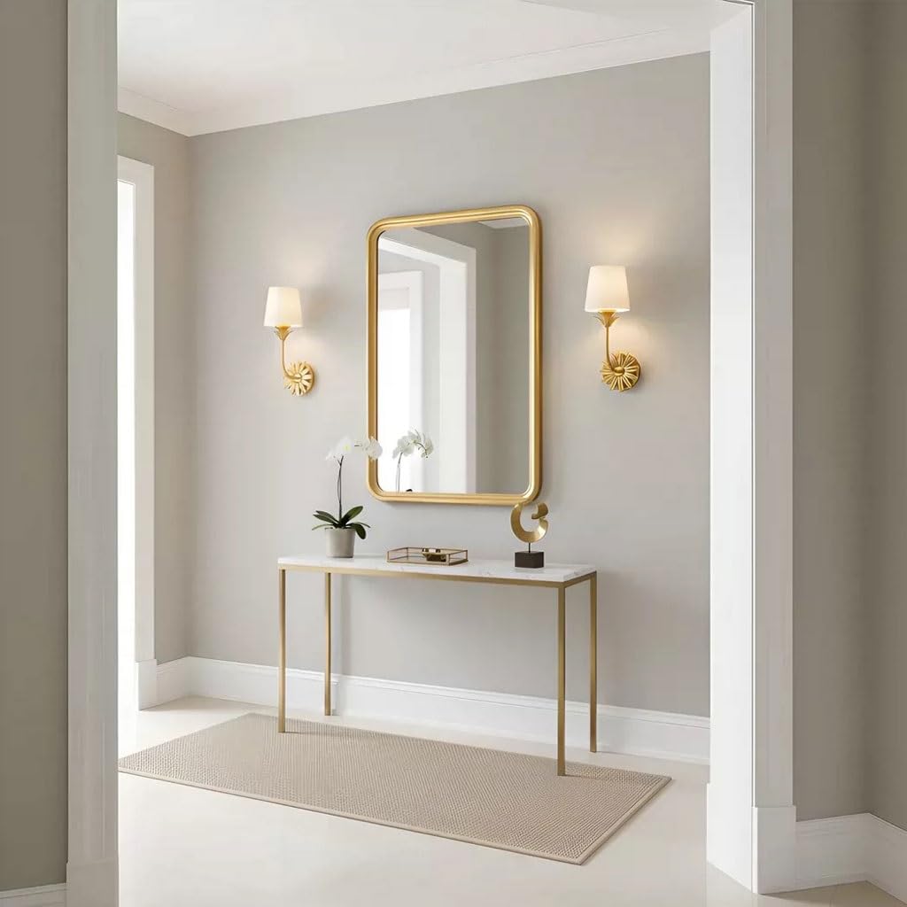 Luz Para Leer Lámpara De Pared Con Forma Flor Antigua Lámina Dorada, Luz Frontal For Espejo Baño, For Pasillo Aplique De La Pared