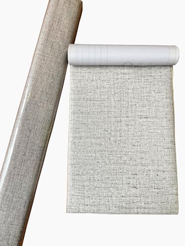 Papier peint gris clair en lin MyFun 45x1000cm adhésif et repositionnable