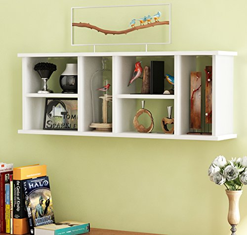 Image of Home Sparkle Rectangular Wall Shelf | Multiple Section MDF Wall Shelve Display Rack for Home Kitchen Bedroom and Living Room (White) Modern Unique Designer Wall Shelf Rack for Home