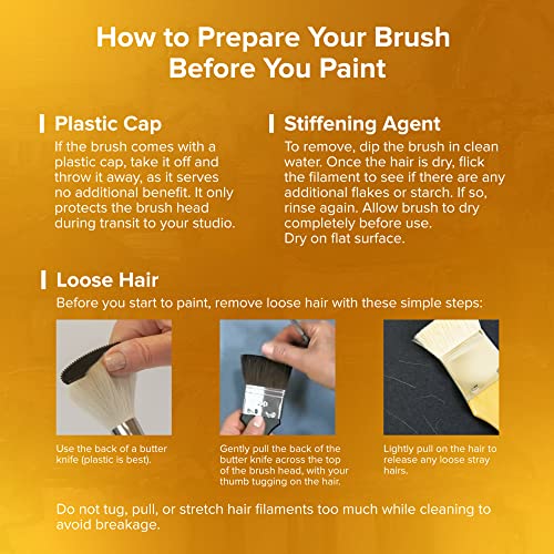 Silver Brush Limited 2000S Golden Natural Round Brush For Watercolor, Oil, And Acrylic, Size 6, Short Handle #TOP5