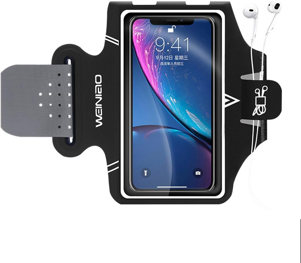 NALACAL Running Phone Armband for Men Women,Universal Arm Bands for Phones Below 6.5 Inches,Waterproof Cell Phone Armband for Hiking,Running,Cycling,Climbing,Adjustable Strap Key Pocket