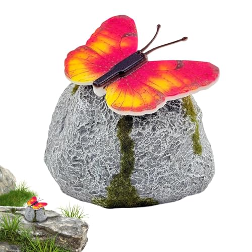 Roches décoratives lumineuses à LED solaire étanches pour terrasse et bassin