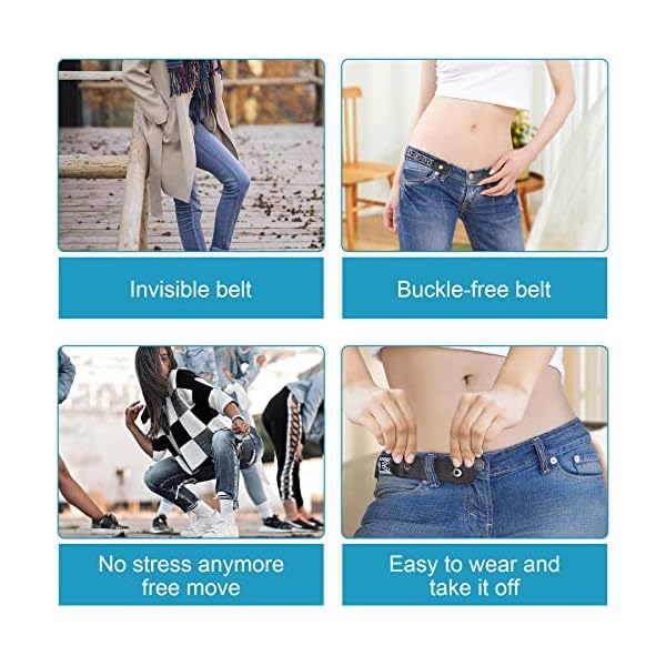 SANNIX 8 Pack Buckle Free Belt No Buckle Elastic Belts Adjustable Belt for Women Men Jeans Pants - Image 5