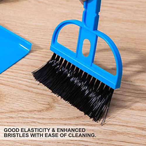 ZEWENWENHUA Mini-Kehrschaufel-Set, tragbares Kunststoff-Bürsten-Set (blau) für die Käfigreinigung von Kleintieren, Meerschweinchen, Kaninchen, Hamstern, Reptilien und Igeln – Bild 4