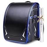 [Coulomb] ライトニングモデル高級人気ランドセル男の子/小学生通学カバン/かっこいいライトニング模様/自動ロック/傷つき難い材質人工皮革採用/A4フラットファイル対応/軽量大容量防水加工/６年間品質保証/3色展開 (ブラック+ブルー)