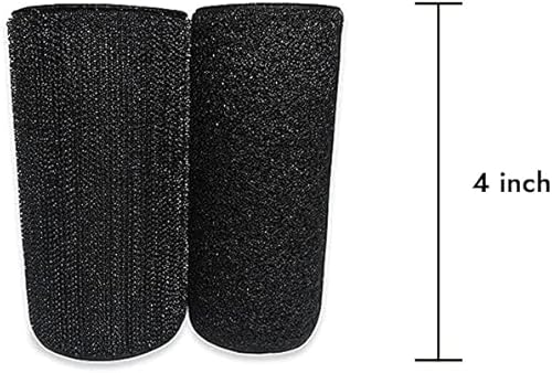 Miniatura 2 de Cinta de velcro para coser de 4 pulgadas de ancho, color negro, no adhesiva, 1 yarda de longitud, cinta de nailon negro, juego de sujetadores de