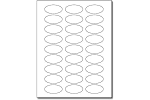 White Oval Labels - 2” x 1” - 27 Labels Per Sheet...