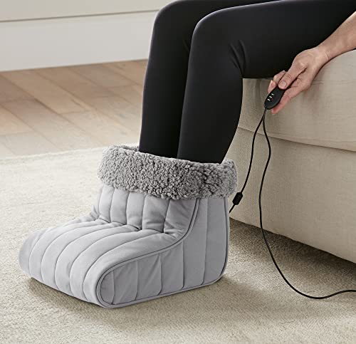 Thermee Micro Flannel Heated Foot Warmer, No More Cold Feet with Sherpa  Fleece, 2-hr Safety