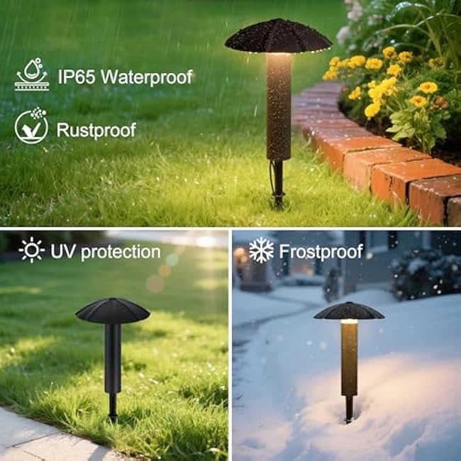 Low Voltage Landscape Lighting Kit: 8-Pack All-in-One-Set Easy Setup - Dusk to Dawn Auto On/Off &Timer - 3W Outdoor Waterproof Metal Pathway Lights for Garden Yard Walkway Driveway