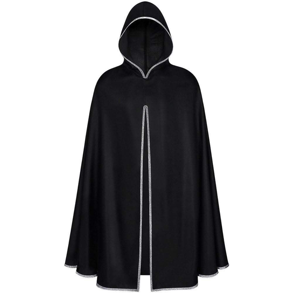 Casiler Medieval Cloak Hooded Medieval Cloak Cape, Renaissance Victorian Costume Accessory for Men Women Halloween Party