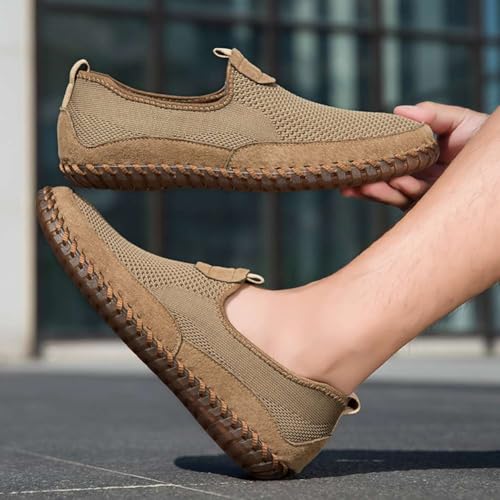 Image of Men's Genuine Leather Loafer Shoes Slip On Soft Walking Driving Shoes