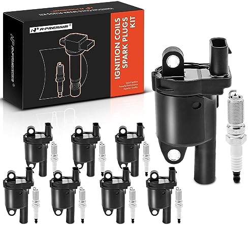 A-Premium Set of 8 Ignition Coil Pack and Iridium Spark Plugs