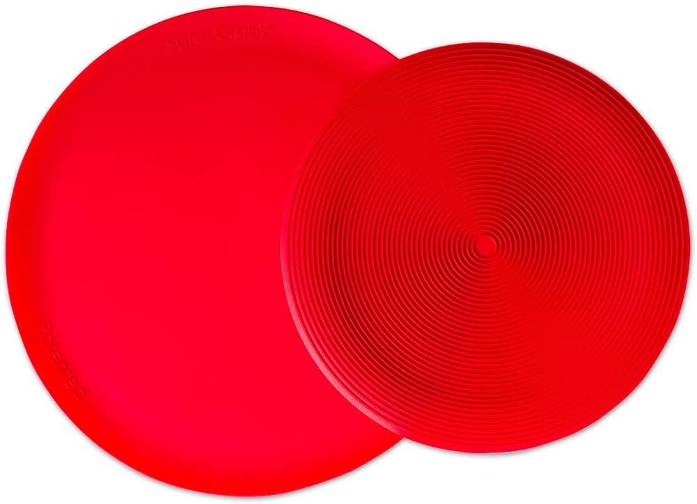 Safe Grabs Seen on Shark Tank: Multi-Purpose Silicone Microwave Mat, BPA Free Kitchen Tool, Set of 2, Red