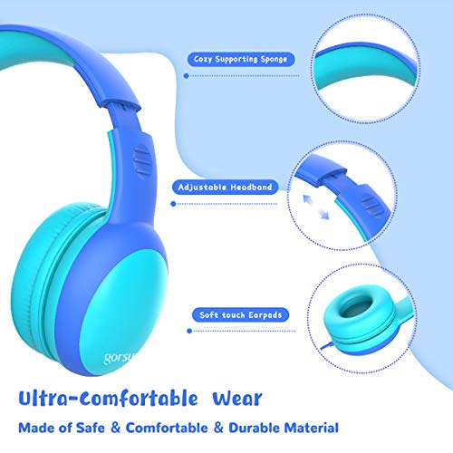 Image of Kids Headphones with Limited Volume, Cat Ear Toddler Headphones, Wired Headphone Over Ear for Boys and Girls,Stereo Sound Foldable 3.5mm Headset for Children