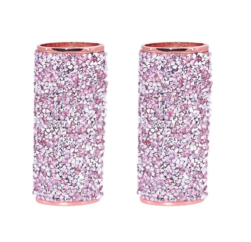 Rose-Gold Lighter Cover Sleeve with Pink Stones and Silver Flake Glitz LS9