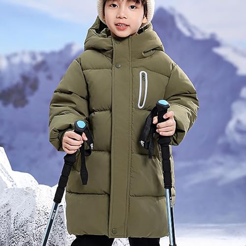 Boys Girls Long Puffer Jacket Down Hooded Winter Coats Kids Padded Warm Windbreaker Overcoat with Hood 4-14 Years2