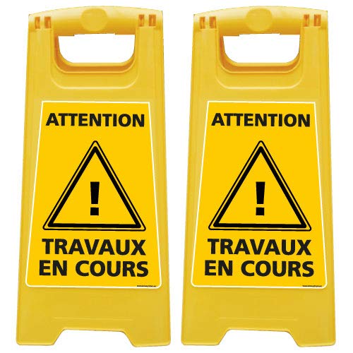 Chevalet de signalisation Attention Travaux 600x300mm en lot de 2