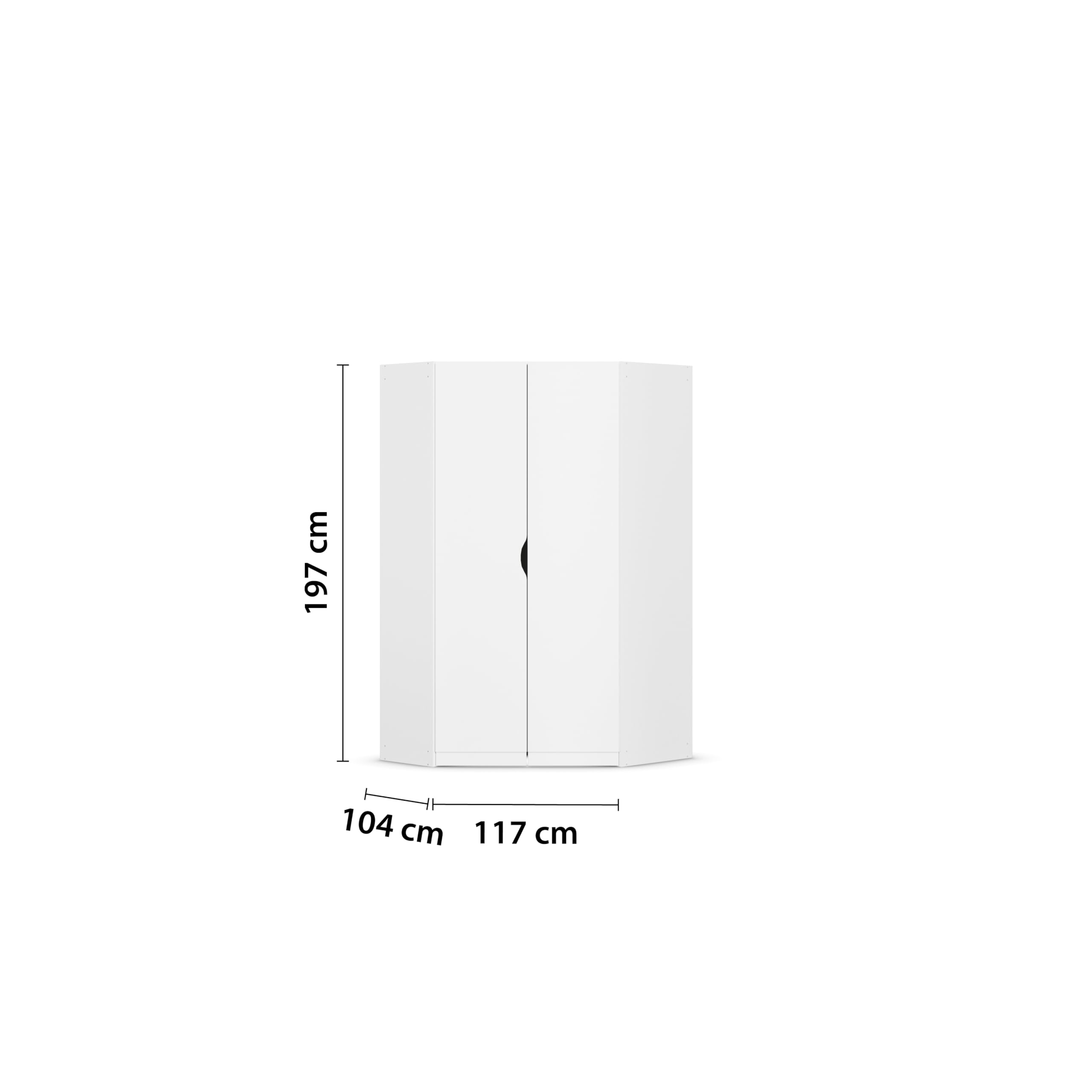 Rauch Möbel ALVARA, Eckschrank, Farbe Weiß, Breite 117 cm