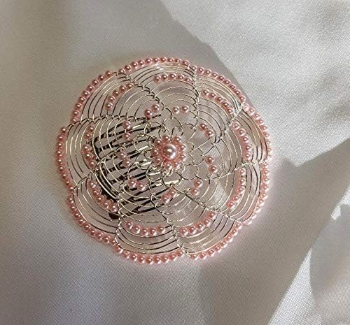 Elegant Beaded Dressy Wire Kippah for Women and Girls - Pink