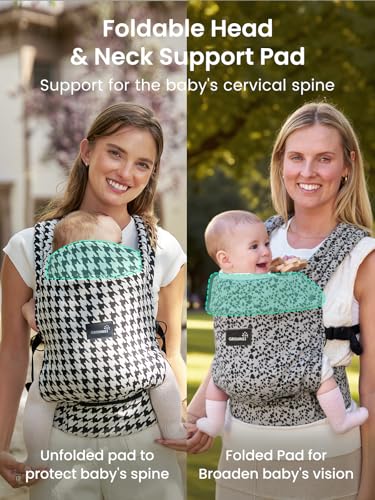 Image of GROWNSY Baby Carrier Newborn to Toddler, Lightweight Ergonomic 7-44 lbs Newborn Carrier with Head Support, Easy to Wear Hands Free Infant Carrier for 0-36 Months, Gray Spots Leopard
