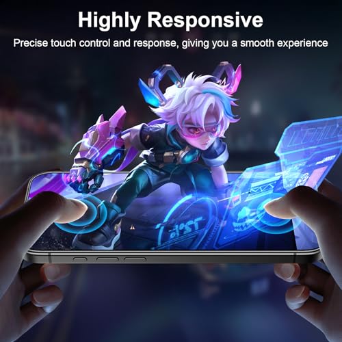 Image of Esanik 2-Pack for iPhone 15 Pro Sunset Color Privacy Screen Protector - Gradient Purple Anti-Spy Tempered Glass, Anti-Blue Light, Pink Military-Grade 9H Hardness,Shatterproof, Flawless Fit Tray