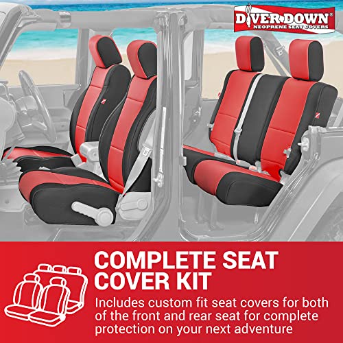 Diver Down Neoprene Seat Cover Set - Fits Jeep Jk 2007-2018 Wrangler - Front And Back Seat Set - Waterproof Custom Fit Seat Covers - Fits Jeep Seat Covers Wrangler 4 Door Jk - (Yellow, 4Dr, 08-10) #TOP5