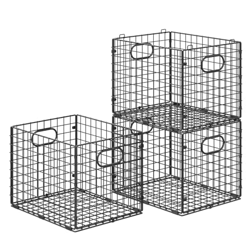 Cidaziya 3-Pack Large 40qt Metal Milk Crates