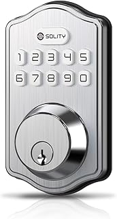 Solity Smart Digital Electronic Deadbolt Door Lock, Keyless Entry, Auto Lock, 100 Custom Codes,