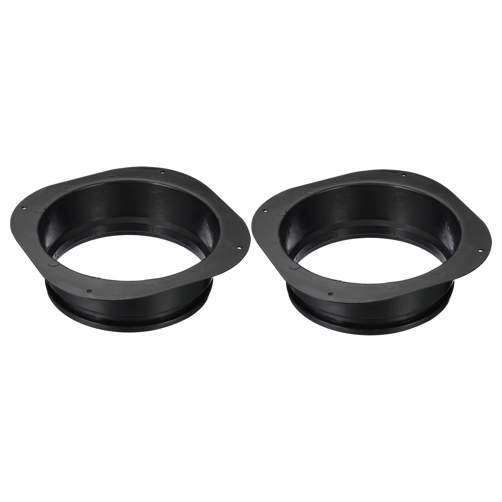 PATIKIL 8" Duct Connector Flange, 2 Pack Dryer Vent Wall Plate Square to Round Straight Ducting Plate for Air Heating Cooling Ventilation Exhaust Fan, Black