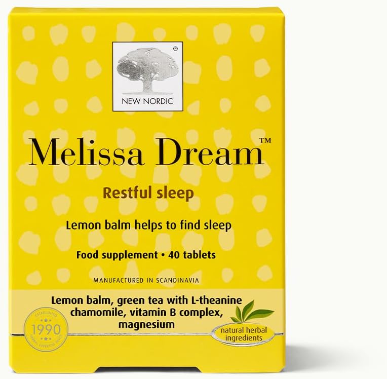 New Nordic Melissa Dream Herbal Sleep Aid Tablets Lemon Balm Magnesium 40ct