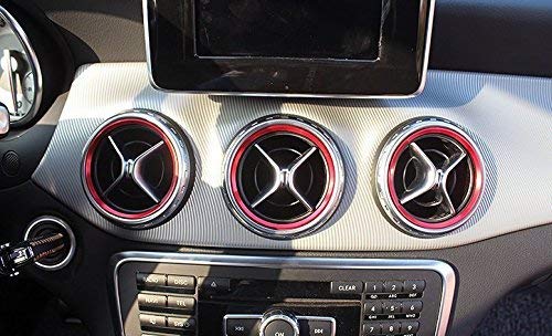 JessicaAlba® Car Air Conditioning Air Outlet Decoration Trim Ring Sticker for Mercedes-Benz A/B/GLA/CLA 180 GLA200 GLA220 GLA260 (Red)