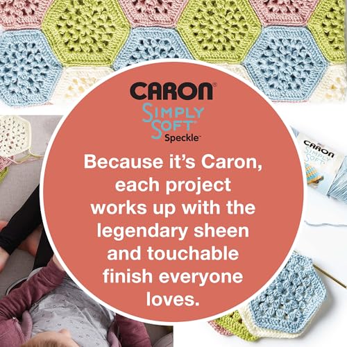 Image of Caron Simply Soft Speckle Vintage Yarn - 3 Pack of 141g /5 oz - 100% Acrylic - #4 Worsted (Medium) - 235 Yards - Knitting /Crochet