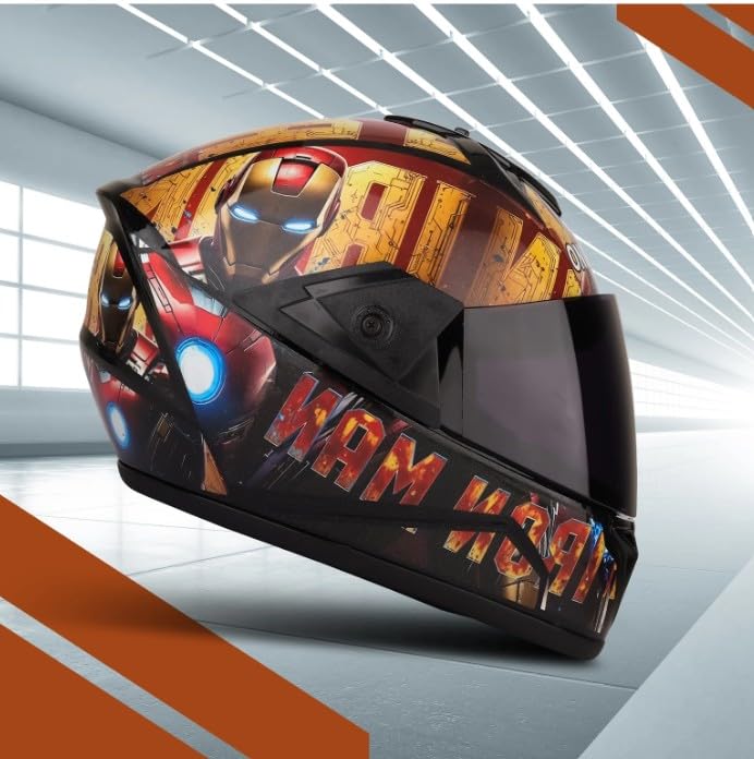 Image of DELETION Full Face Motorcycle Helmet with Smoke Visor, Graphic Design