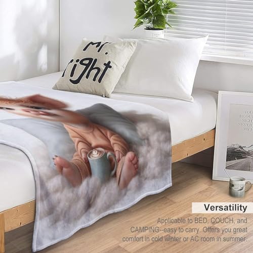 Couverture mignon cochon en flannel douce 130x180cm pour canapé
